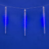 ULD-E3005-300-DTK BLUE IP44 ICICLE Занавес светодиодный фигурный Сосульки, соединяемый, 2.7х0.42м, 10 подвесов, Синий свет, Провод прозрачный. - фото 1