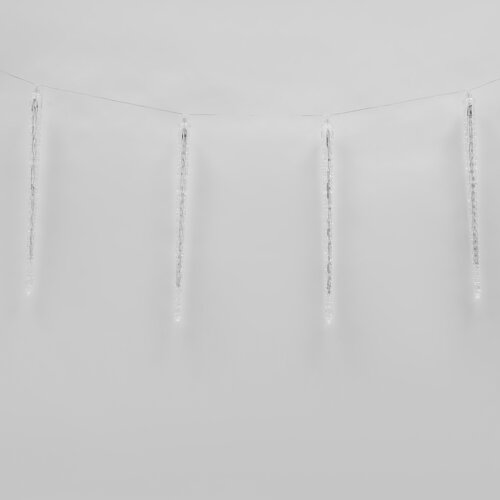 ULD-E3005-300-DTK BLUE IP44 ICICLE Занавес светодиодный фигурный Сосульки, соединяемый, 2.7х0.42м, 10 подвесов, Синий свет, Провод прозрачный. - фото 2