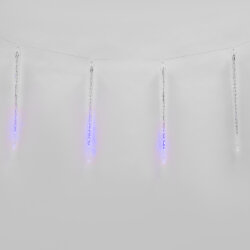 ULD-E3005-300-DTK BLUE IP44 ICICLE Занавес светодиодный фигурный Сосульки, соединяемый, 2.7х0.42м, 10 подвесов, Синий свет, Провод прозрачный.