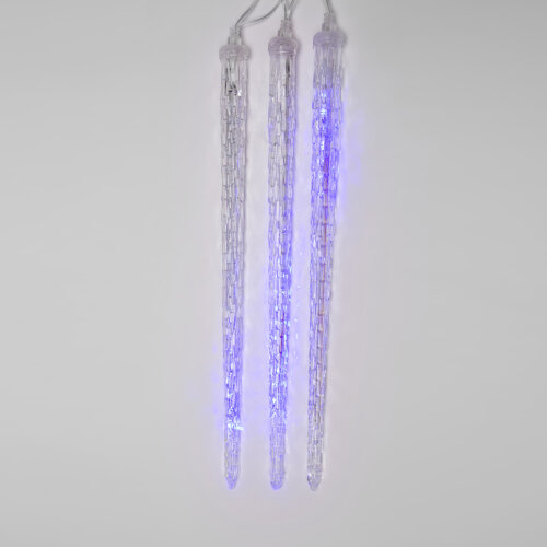 ULD-E3005-300-DTK BLUE IP44 ICICLE Занавес светодиодный фигурный Сосульки, соединяемый, 2.7х0.42м, 10 подвесов, Синий свет, Провод прозрачный. - фото 4
