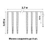 ULD-E3005-300-DTK BLUE IP44 ICICLE Занавес светодиодный фигурный Сосульки, соединяемый, 2.7х0.42м, 10 подвесов, Синий свет, Провод прозрачный. - фото 10