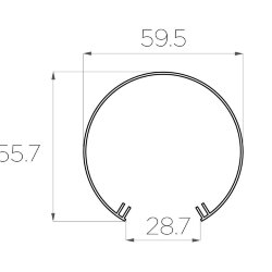 Рассеиватель поликарбонатный для профиля трубчатый LC-LRM-M60-3 матовый