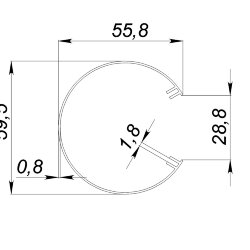 Рассеиватель поликарбонатный для профиля трубчатый LC-LRM-M60-3 матовый
