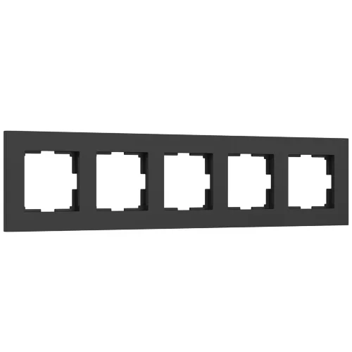 Рамка из поликарбоната на 5 постов Slab черный софт W0052908 - фото