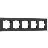 Рамка из поликарбоната на 5 постов Slab черный софт W0052908 - фото