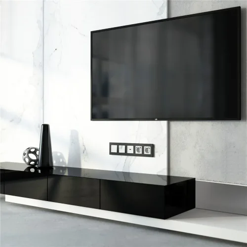 Рамка из поликарбоната на 5 постов Slab черный софт W0052908 - фото 3