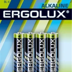 Элемент питания алкалиновый AAA/LR03 1.5В Alkaline BL-4 (блист.4шт) Ergolux 11744