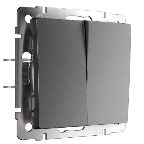 Выключатель двухклавишный (графит матовый) W1120064 - фото