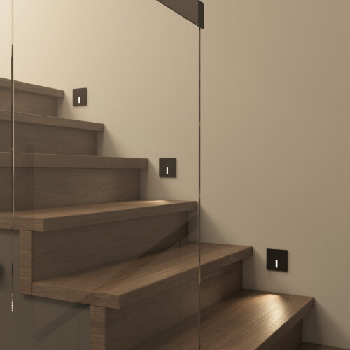 DK1030-BK Светильник встраиваемый в стену, IP 20, LED 3000K, 3 Вт, черный, алюминий. Фото 5