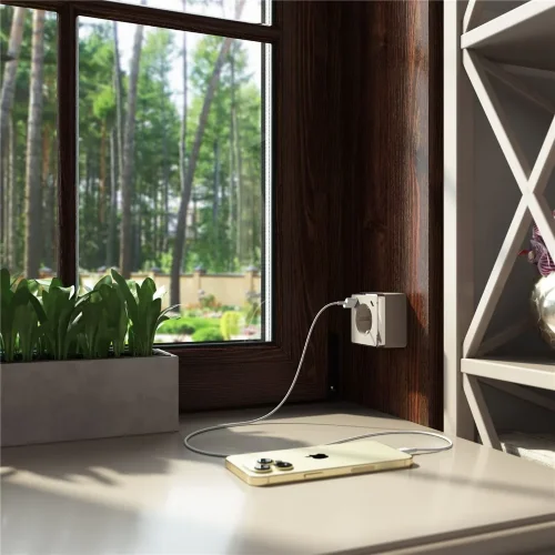 Розетка с заземлением, шторками и USB тип A+C Gallant шампань рифленый W5071710 - фото 3