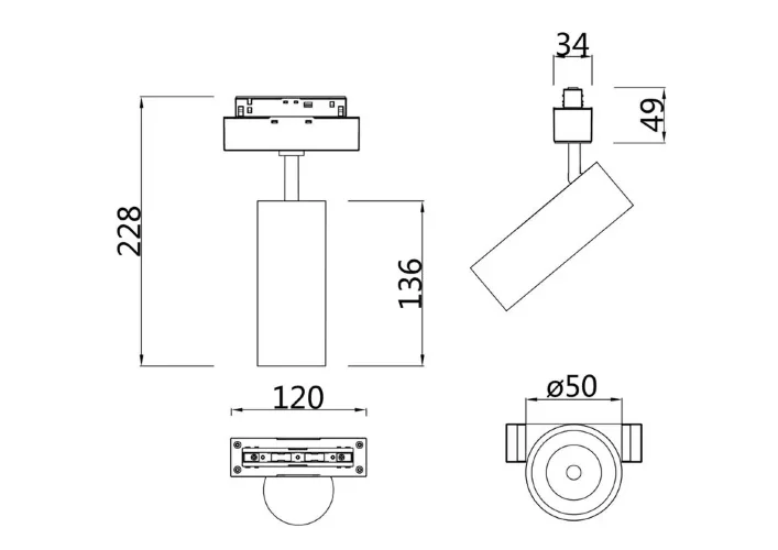Трековый светильник Focus Led S35 3000K 9Вт 24° (Черный) - фото 2