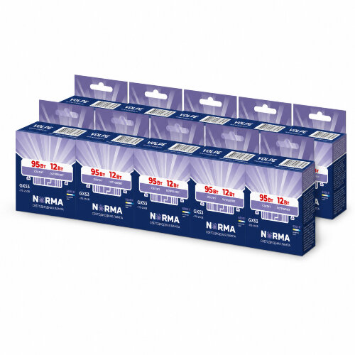 LED-GX53-12W-6500K-GX53-FR-NR SET10 Лампа светодиодная, матовая, Серия Norma, Дневной белый свет 6500K, Упаковка 10 штук - фото 1
