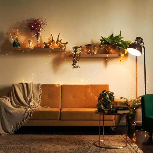 ULD-S5000-500-DTA-RC WARM WHITE IP44 DEW Гирлянда светодиодная Роса, 50м, 500 светодиодов, Теплый белый свет, Пульт ДУ в-к, Провод прозрачный - фото 6