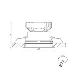 Корпус светильника потолочный встраиваемый, Черный, IP20, COMBO-44-BL 004923