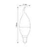 LED-CW37-6W-3000K-E14-FR-DIM-SLS Лампа светодиодная, диммируемая, Форма свеча на ветру, матовая, Теплый белый свет 3000K - фото 4