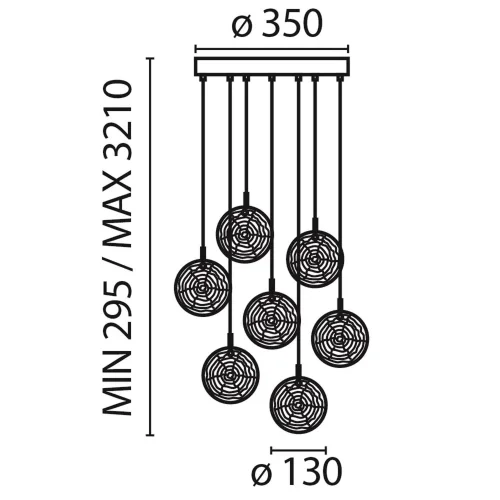 Подвесной светильник Frozen G4х7 (Латунь) - фото 2