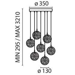 Подвесной светильник Frozen G4х7 (Латунь)
