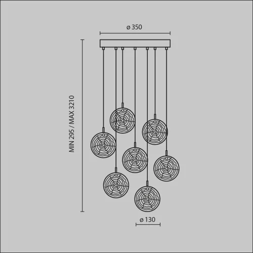 Подвесной светильник Frozen G4х7 (Латунь) - фото 16
