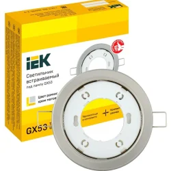 Светильник точечный GX53 встраив. матов. хром. IEK LUVB0-GX53-1-K27