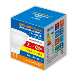 LED-JCDR-7W-3000K-GU5.3-FR-DIM-SLS Лампа светодиодная, диммируемая, Форма JCDR, матовая, Теплый белый свет 3000K