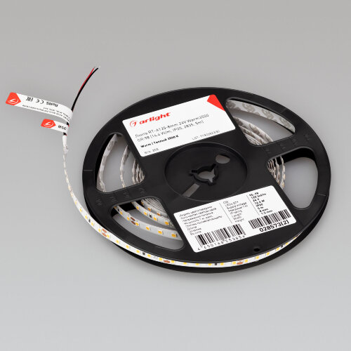Светодиодная лента RT-А120-8mm 24V Warm3500 CRI98 (14.4 W/m, IP20, 2835, 5m) (Arlight, Открытый) 028573(2) - фото 2