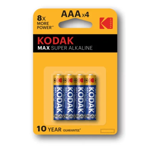 Элемент питания алкалиновый AAA/LR03 1.5В MAX SUPER Alkaline (блист.4шт) KODAK Б0005124 - фото