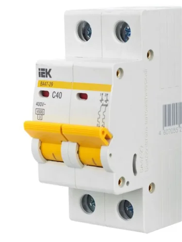 Выключатель автоматический модульный 2п C 40А 4.5кА ВА47-29 KARAT IEK MVA20-2-040-C - фото 8
