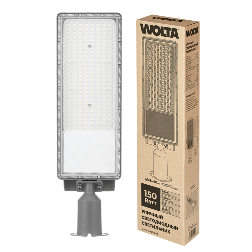 Уличный светильник WOLTA STL-150W/03 150Вт 5700К IP65 18000лм с поворотным кронштейном серый 565х69х165 1/1 - фото 1.