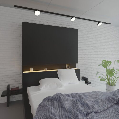 Трековый светодиодный светильник для однофазного шинопровода Pila Черный 12W 4200K - Фото 6