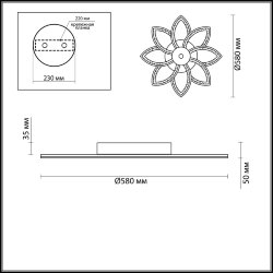 Люстра потолочная «LUMION» 4447/99CL, серия: JUNA (крепление на планке) - -