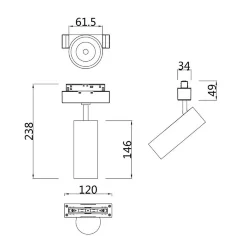 Трековый светильник Focus Led S35 3000K 18Вт 24° (Белый)