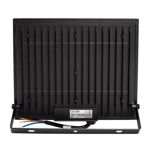 Прожектор светодиодный СДО-20 100Вт 6500К IP65 230В BL ДО прозр. закален. стекло ФАZА 5047341 - фото 4