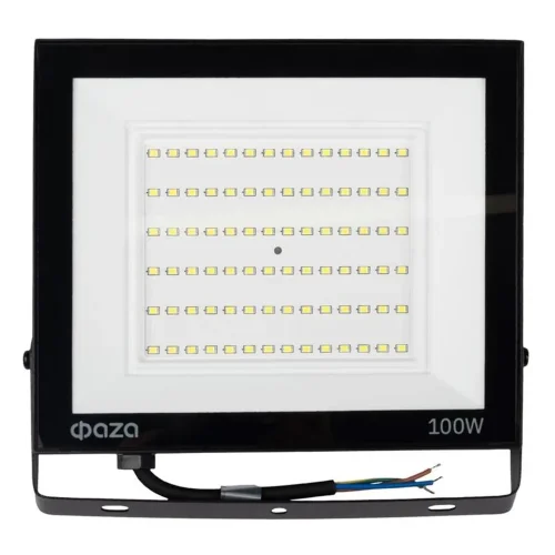 Прожектор светодиодный СДО-20 100Вт 6500К IP65 230В BL ДО прозр. закален. стекло ФАZА 5047341 - фото 2