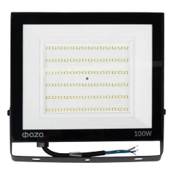 Прожектор светодиодный СДО-20 100Вт 6500К IP65 230В BL ДО прозр. закален. стекло ФАZА 5047341