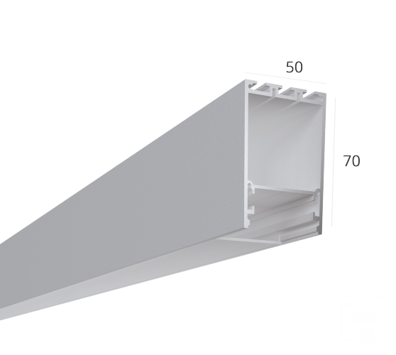 Алюминиевый LED профиль LINE 5070 ral9003 LT70 (с экраном) — 2500мм - фото 1