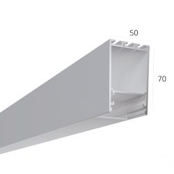 Алюминиевый LED профиль LINE 5070 ral9003 LT70 (с экраном) — 2500мм