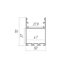 Алюминиевый LED профиль LINE 5070 ral9003 LT70 (с экраном) — 2500мм