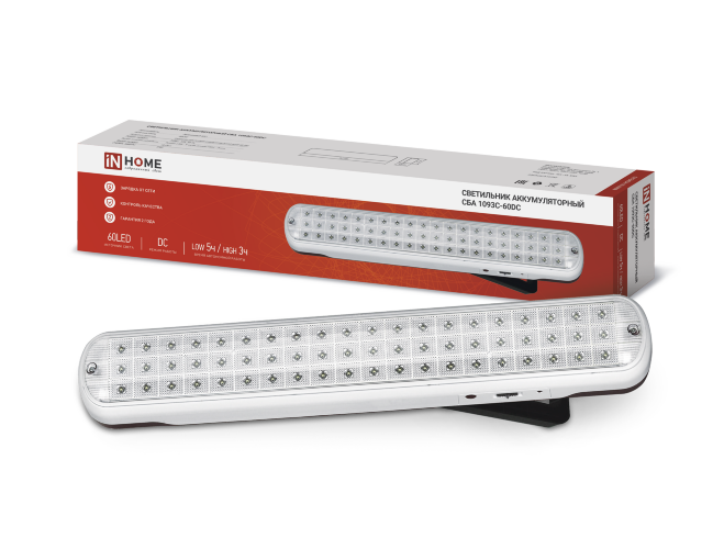 Светильник светодиодный аварийный СБА 1093С-60DC 60LED lead-acid DC IN HOME - Фото
