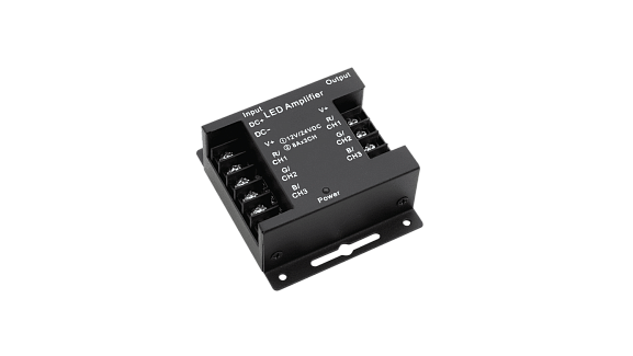 'Усилитель RGB,24А,Черный, AMP-RGB-24A-BL. Фото 3