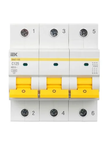 Выключатель автоматический модульный 3п C 125А 15кА ВА47-150 KARAT IEK MVA50-3-125-C - фото 2