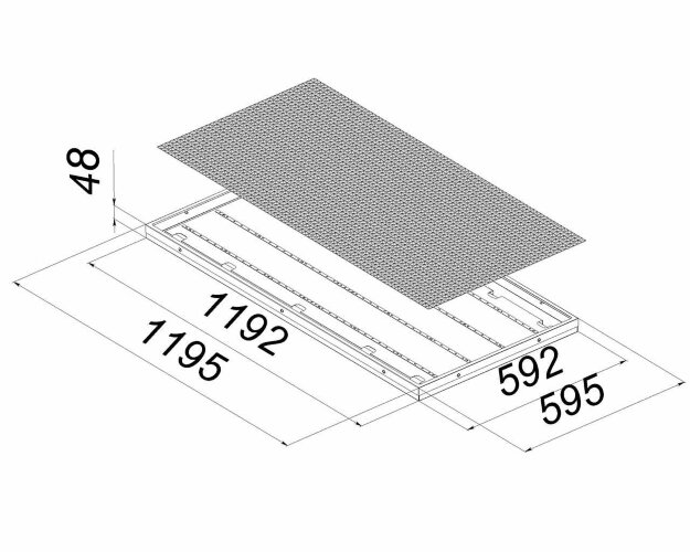 Универсальный офисный светодиодный светильник Армстронг 80 Вт IP54 1195x595x48 мм 3000К Призма - фото 2
