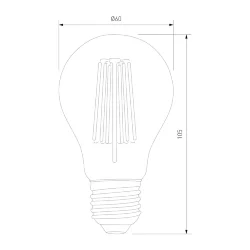 Филаментная светодиодная лампа A60 12W 4200K E27 тонированная BLE2756 (056253)