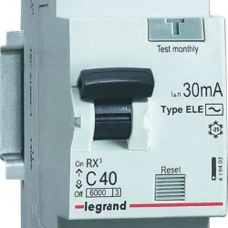 Выключатель автоматический дифференциального тока 2п (1P+N) C 16А 30мА тип AC 6кА RX3 ИЭК Leg 419399