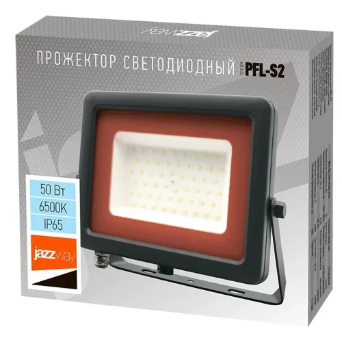 Прожектор светодиодный PFL-S2 50Вт 6500К IP65 220–240В ДО с клапаном закален. матов. стекло сер. Pro JazzWay 2853301D - фото 6