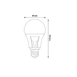 LED-A60 13W-6500K-E27-FR PLP01WH Лампа светодиодная, Форма А, матовая, Серия Яркая, Дневной свет 6500K.