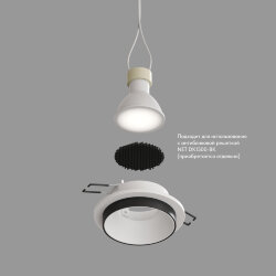 Встраиваемый светильник, IP 20, 50 Вт, GU10, черный, алюминий, Denkirs DK2401-BK