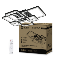 Светильник светодиодный ELEGANT ARISTO-B 120Вт 230В 3000-6500K 685х585х150мм пульт ДУ черный IN HOME