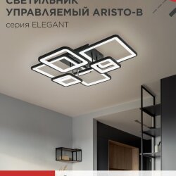 Светильник светодиодный ELEGANT ARISTO-B 120Вт 230В 3000-6500K 685х585х150мм пульт ДУ черный IN HOME