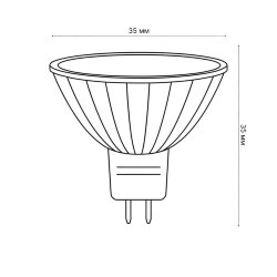 LED-MR11-3W-WW-GU4-220V GLZ21TR Лампа светодиодная, 220V, Прозрачная, Теплый белый свет 3000K.