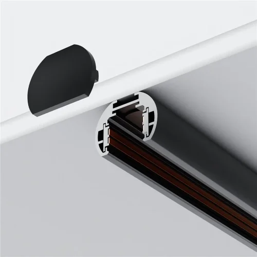 Заглушки для круглого низкопрофильного шинопровода Exility 2шт. (Черный) - фото 4